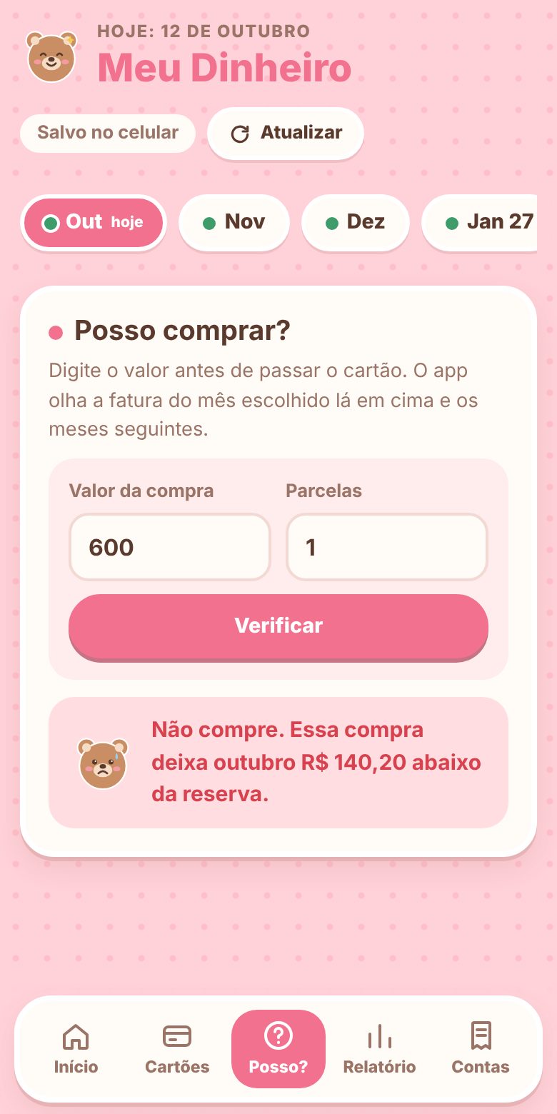 Tela Posso comprar com o resultado